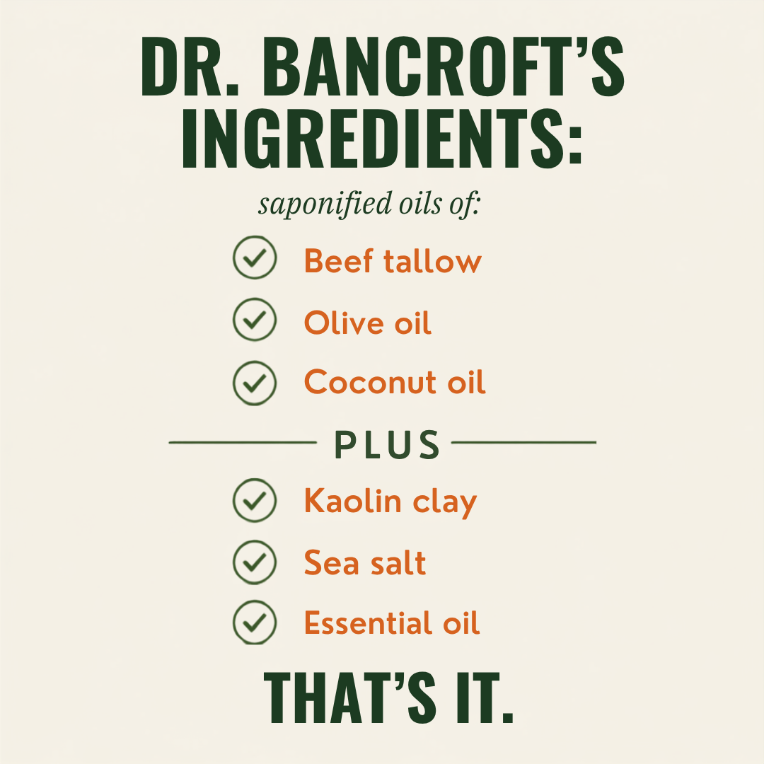 Dr. Bancroft's 5 Bar Cold-Process Tallow Soap Bundle